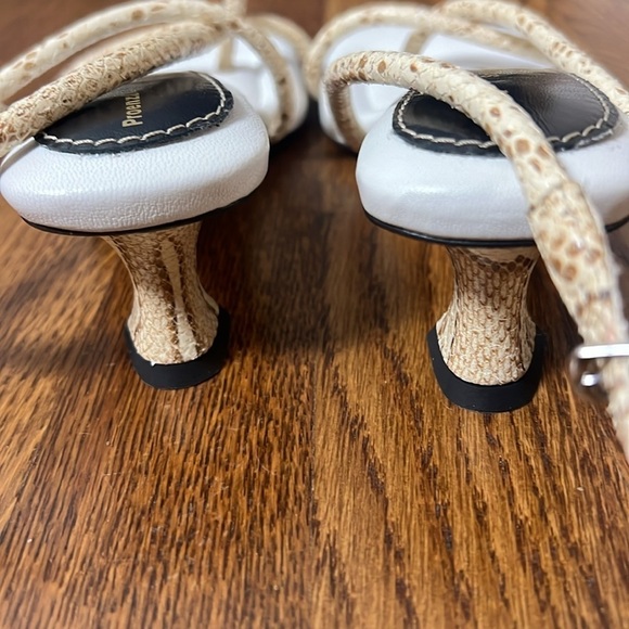 Proenza Schouler Python-Embossed Strappy Slingback Sandals Size 36.5 - Picture 5 of 9